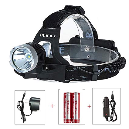 MinChen Outdoor Waterproof K11 1600lm CREE Xm-l T6 LED Headlamp +2x protected 18650 Rechargeable Batteries + AC Charger + Car Charger