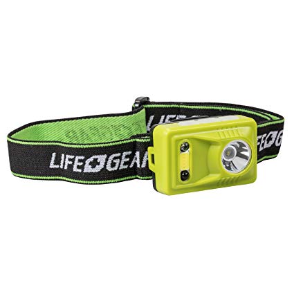 Life Gear USB Rechargeable Hands Free Motion Sensor Headlamp, Lime Green